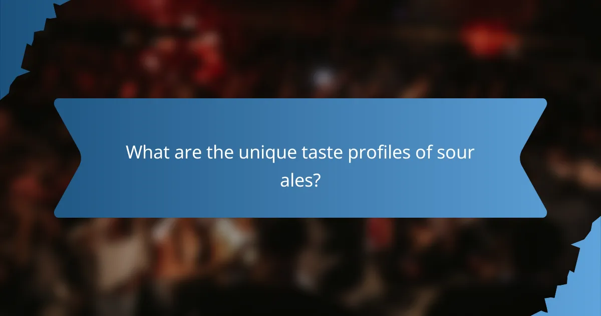 What are the unique taste profiles of sour ales?