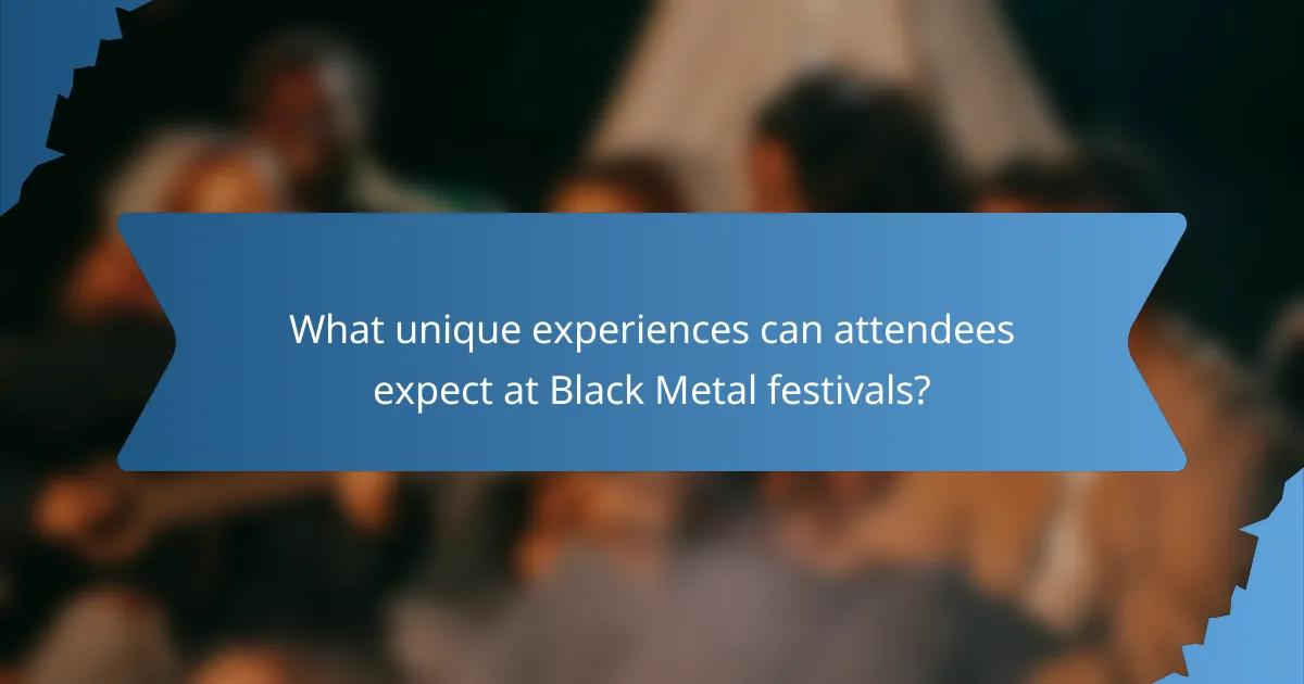 What unique experiences can attendees expect at Black Metal festivals?